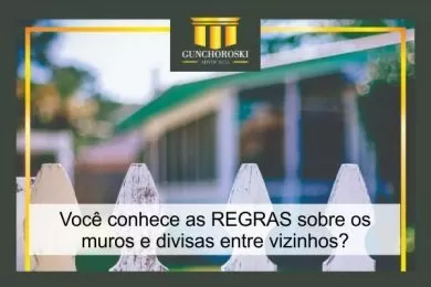 Regras sobre os muros de divisas entre vizinhos?